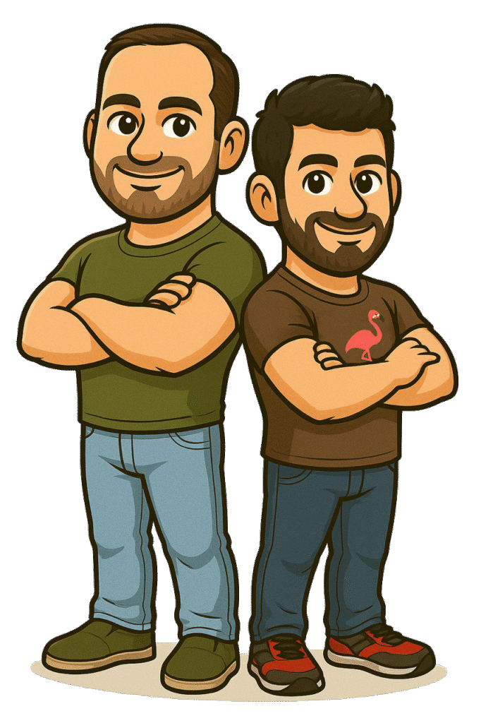 Ilustración de Álvaro Tárrega y Toni Vaquer, fundadores de Flamenco Games